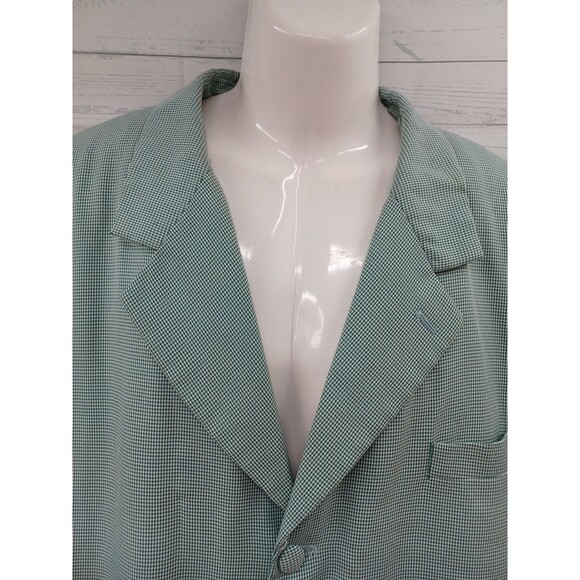 John Raphael Platinum Blazer Mens Green Houndstooth Sport Coat Sz 46R - Picture 2 of 9
